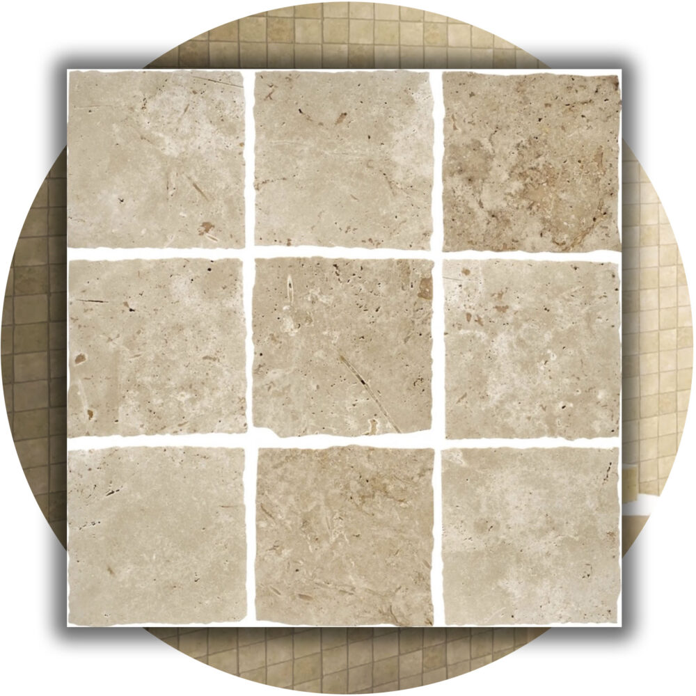 Elementa Natural Stone Square Tile - Travertine Ivory - Product Image