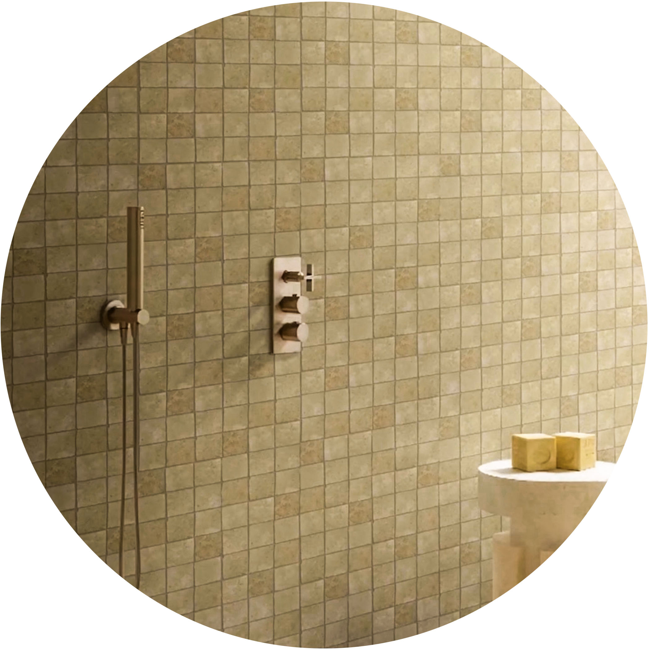 Elementa Natural Stone Square Tile - Travertine Ivory - Gallery Image
