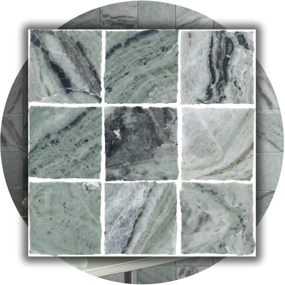 Elementa Natural Stone Square Tile - Cloud Emerald - Product Image