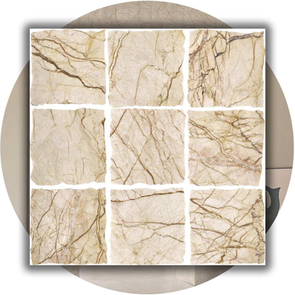 Elementa Natural Stone Square Tile - Cream Block - Product Image