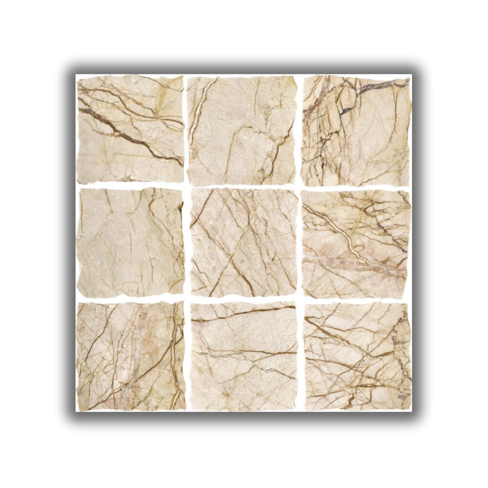 Elementa Natural Stone Square Tile - Cream Block - Gallery Image