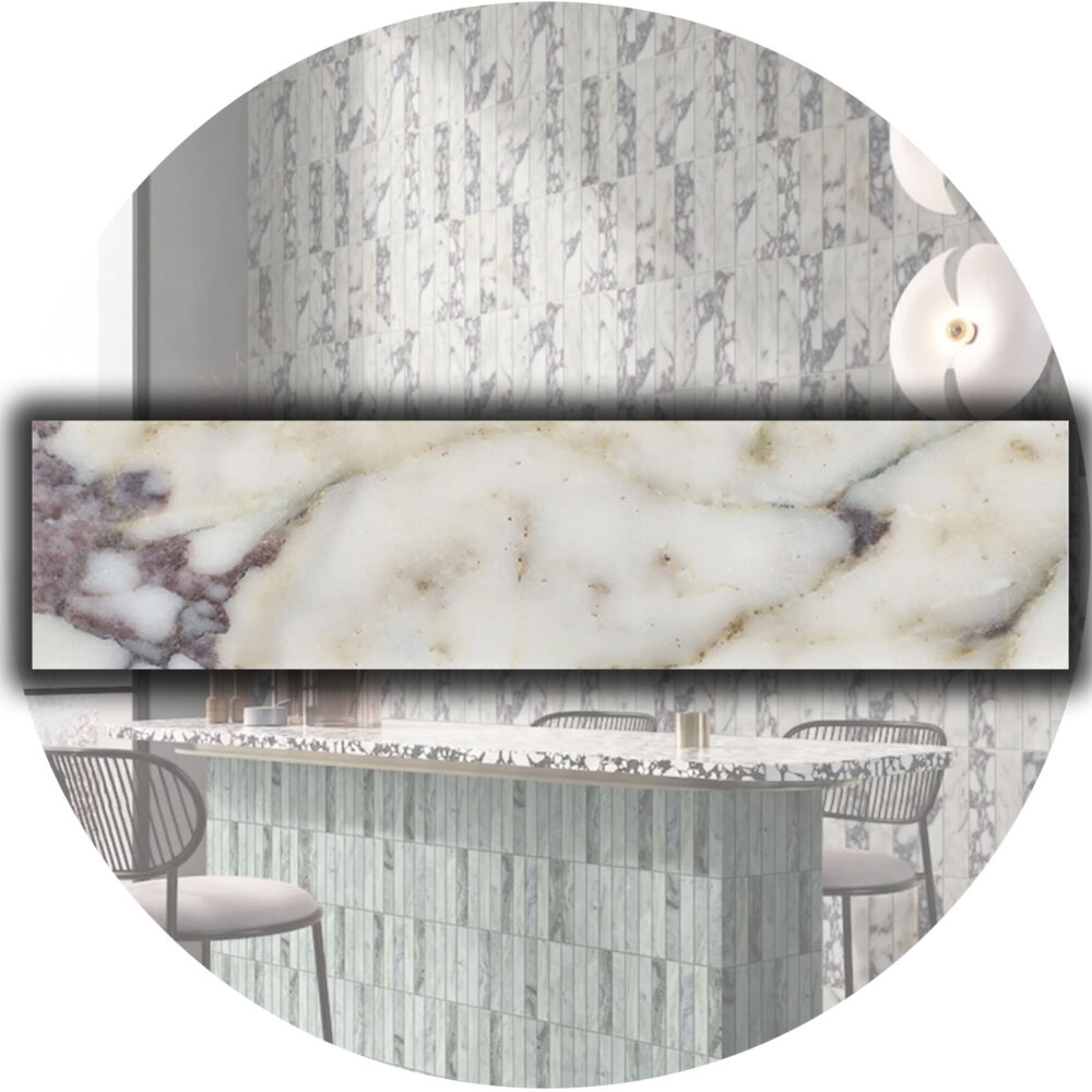 Elementa Natural Stone Subway Tile - Calacatta Viola - Product Image