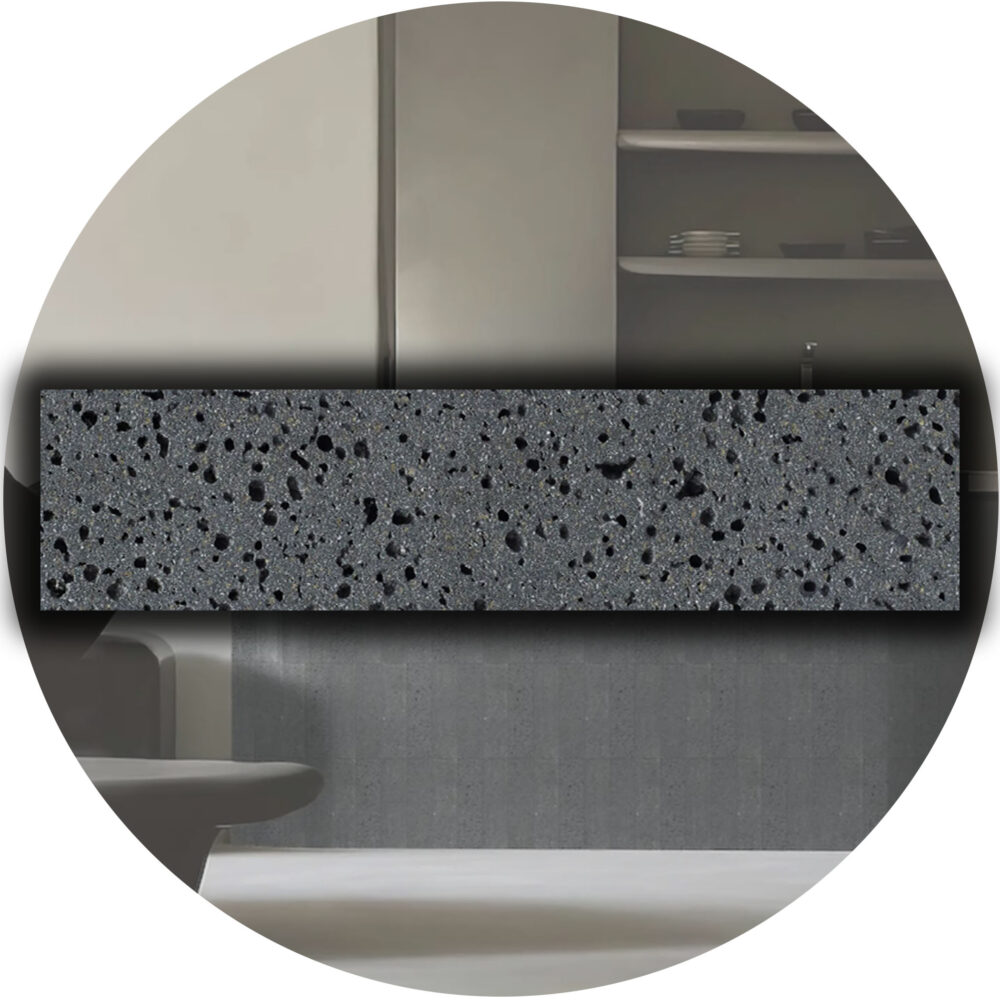 Elementa Natural Stone Subway Tile - Travertine Black - Product Image