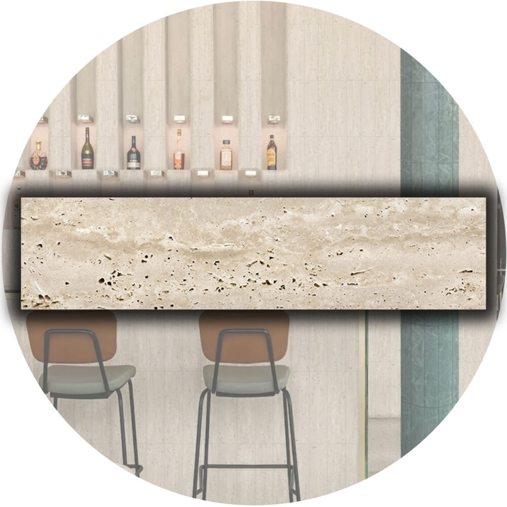 Elementa Natural Stone Subway Tile - Travertine Ivory - Product Image