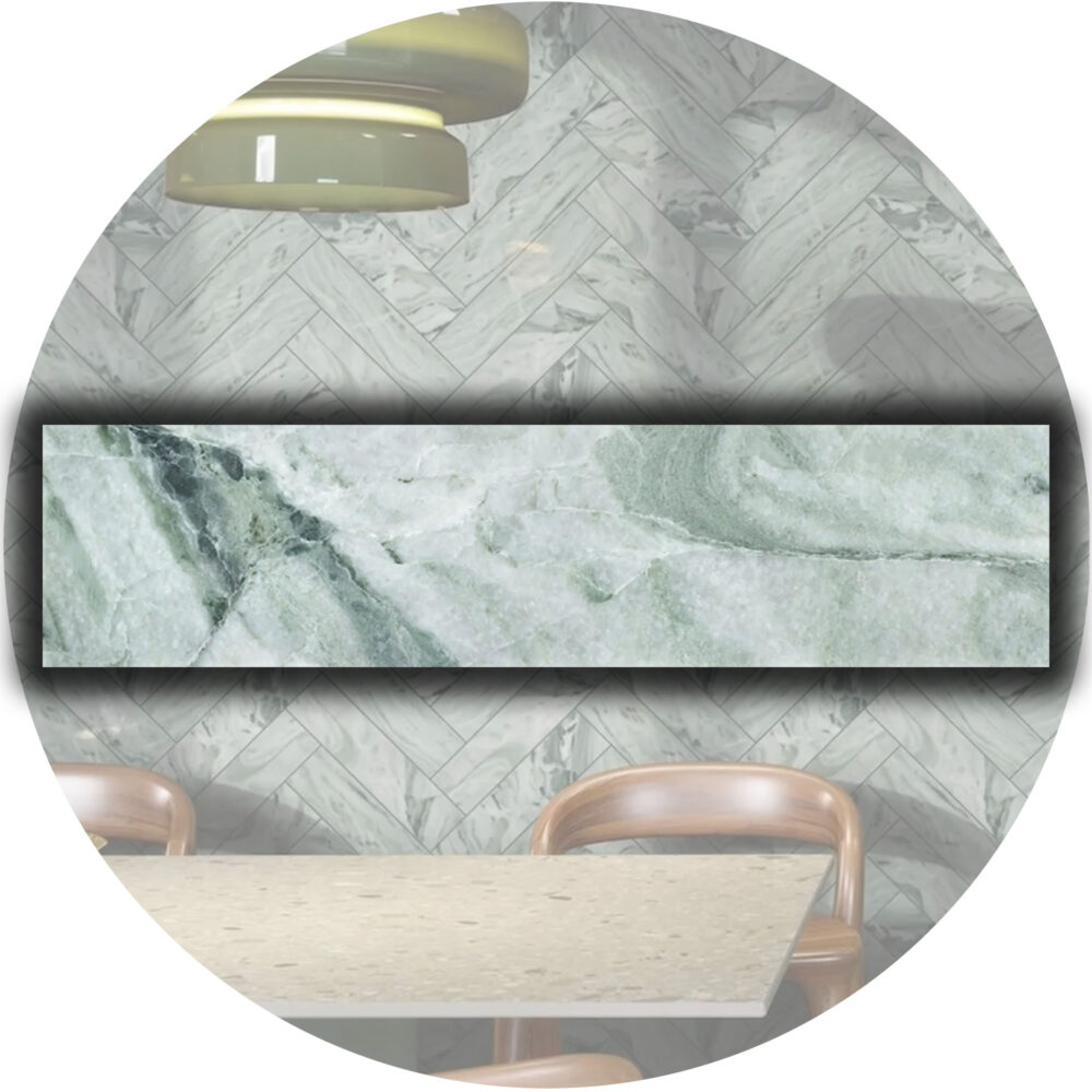 Elementa Natural Stone Subway Tile - Cloud Emerald - Product Image