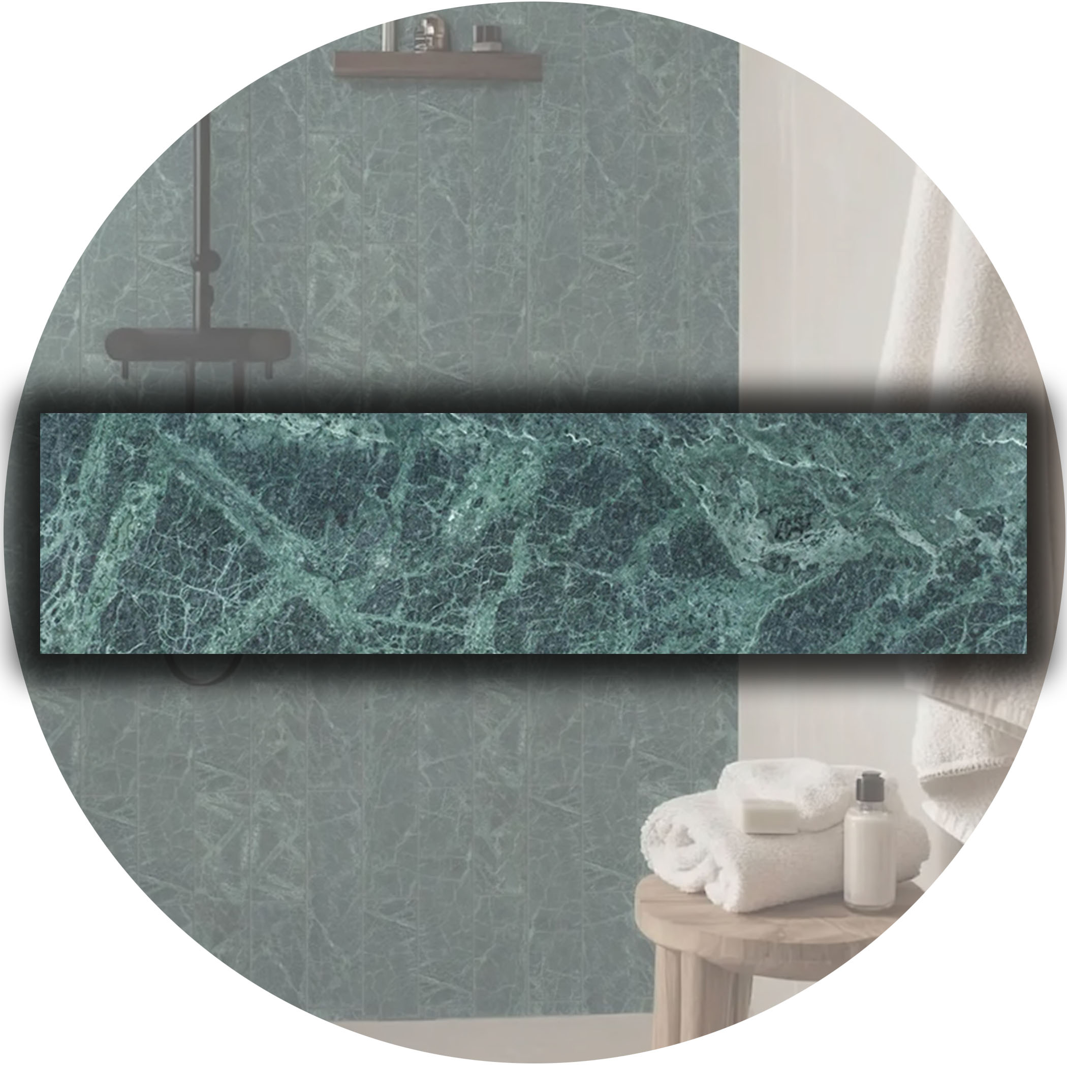 Elementa Natural Stone Subway Tile - Verde Alpi - Product Image