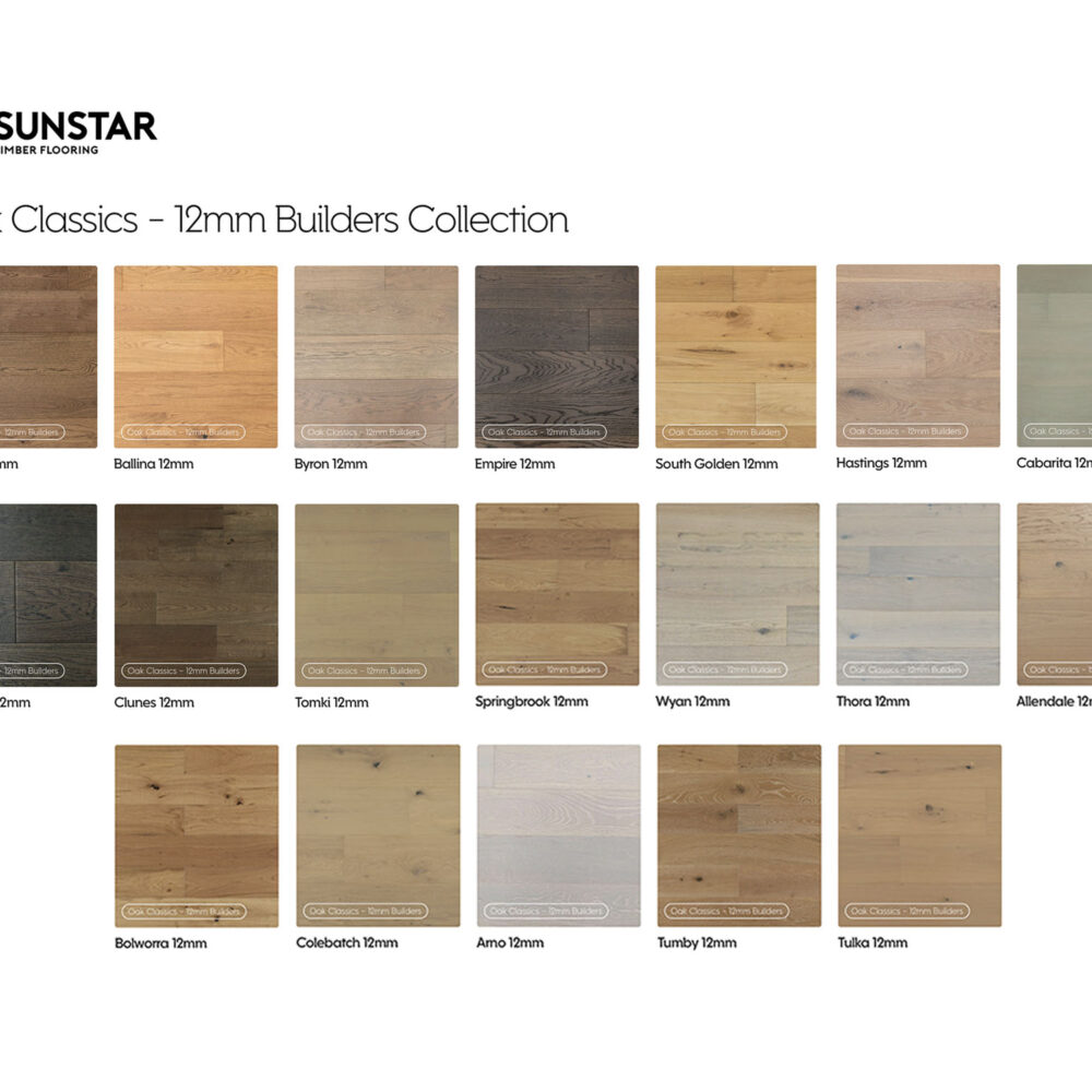 Sunstar Oak Classics Builders Range Flooring - Product Range
