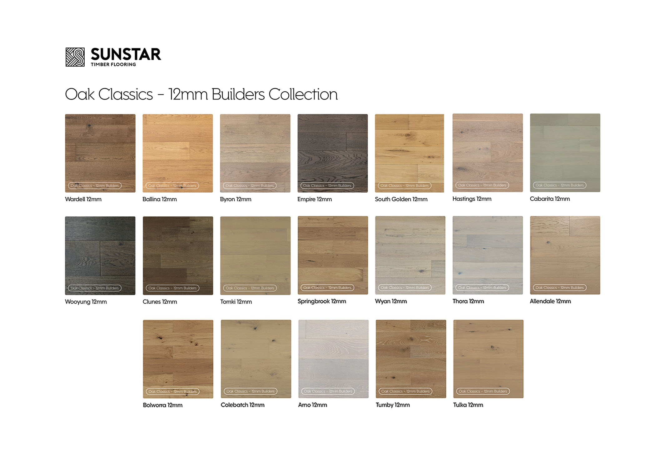 Sunstar Oak Classics Builders Range Flooring - Product Range