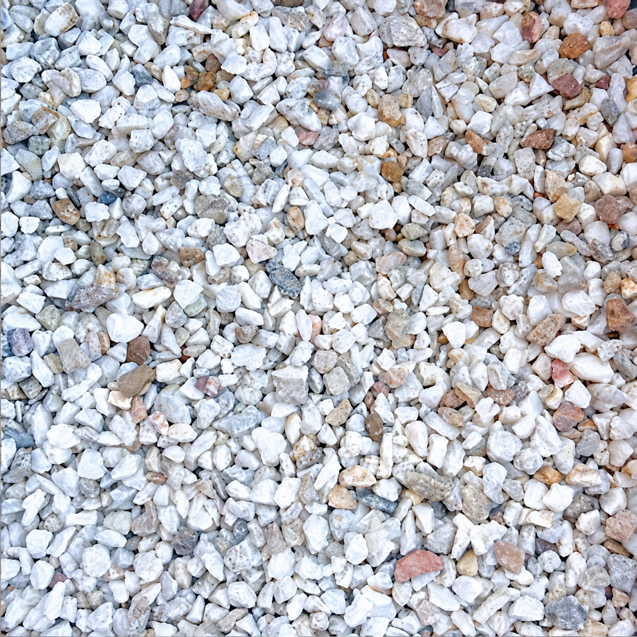 7mm River Pebbles - small decorative pebbles in white and cream with some grey and pinkish-brown tones