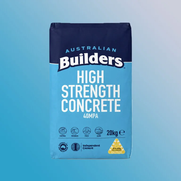 Australian Builders High Strength Concrete aggregate, sand and cement mix 20kg bag, front view