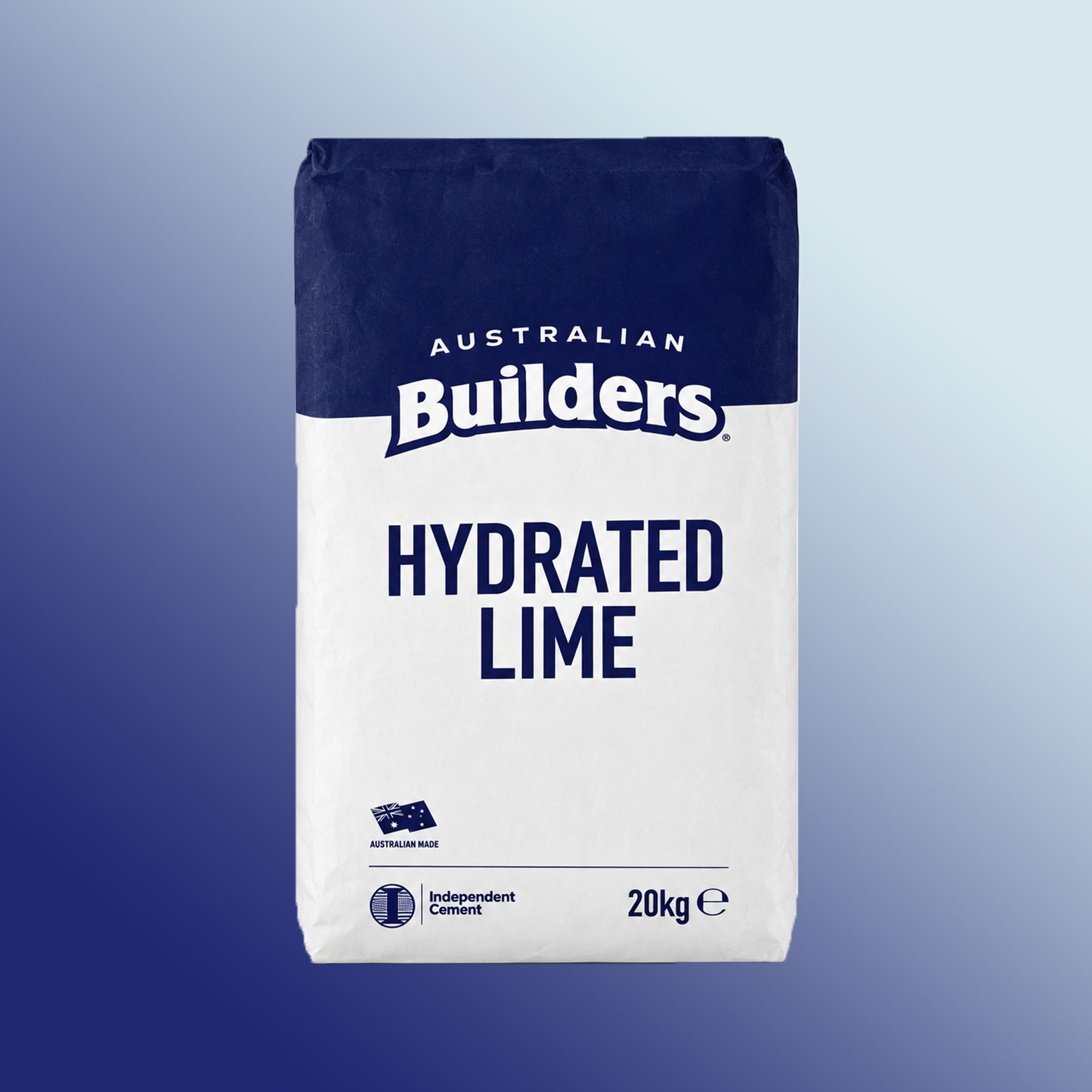 Australian Builders Hydrated Lime 20kg bag, front view