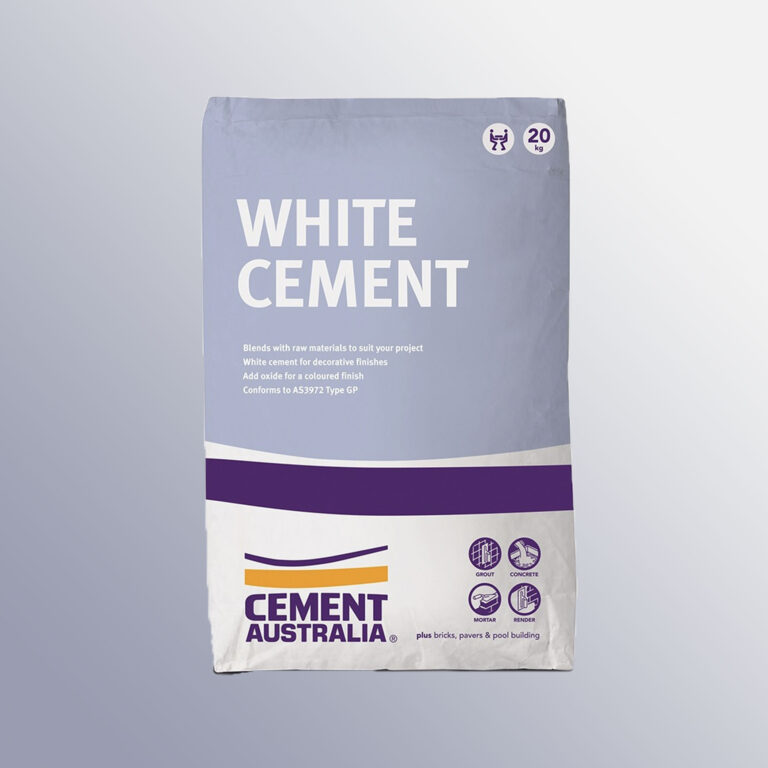 Cement Australia White Cement 20kg bag, front view