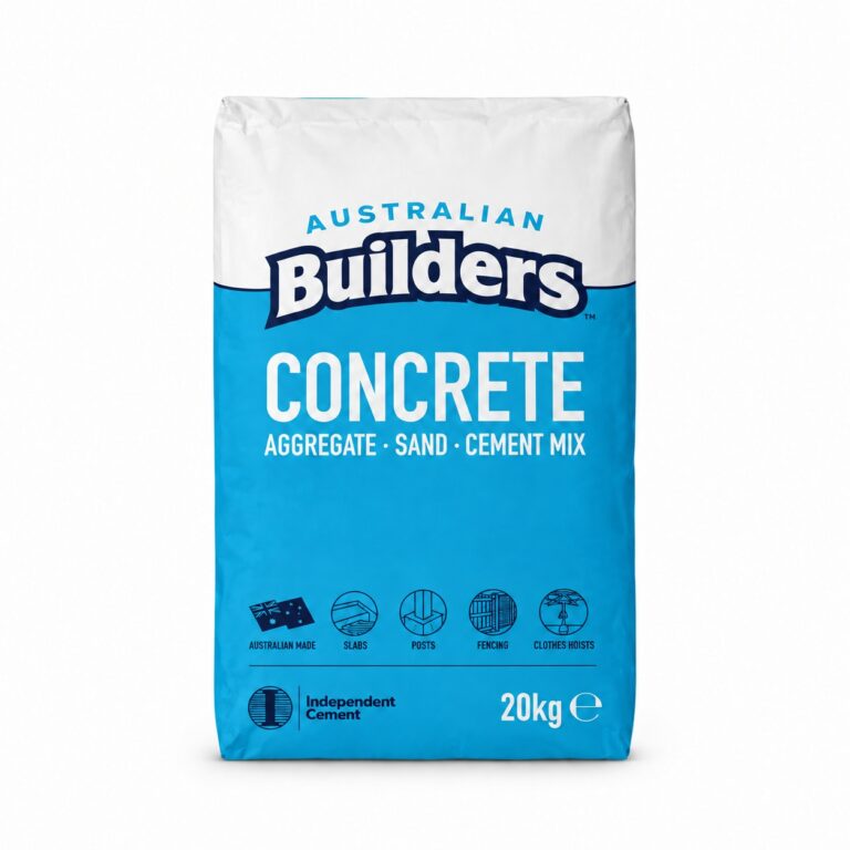 Australian Builders Concrete aggregate, sand and cement mix 20kg bag, front view