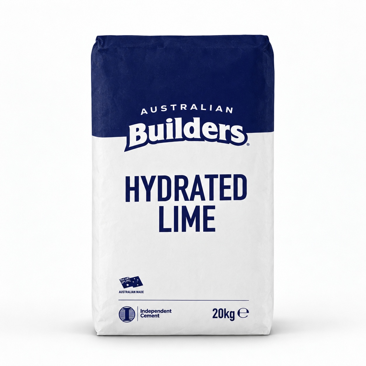 Australian Builders Hydrated Lime 20kg bag, front view