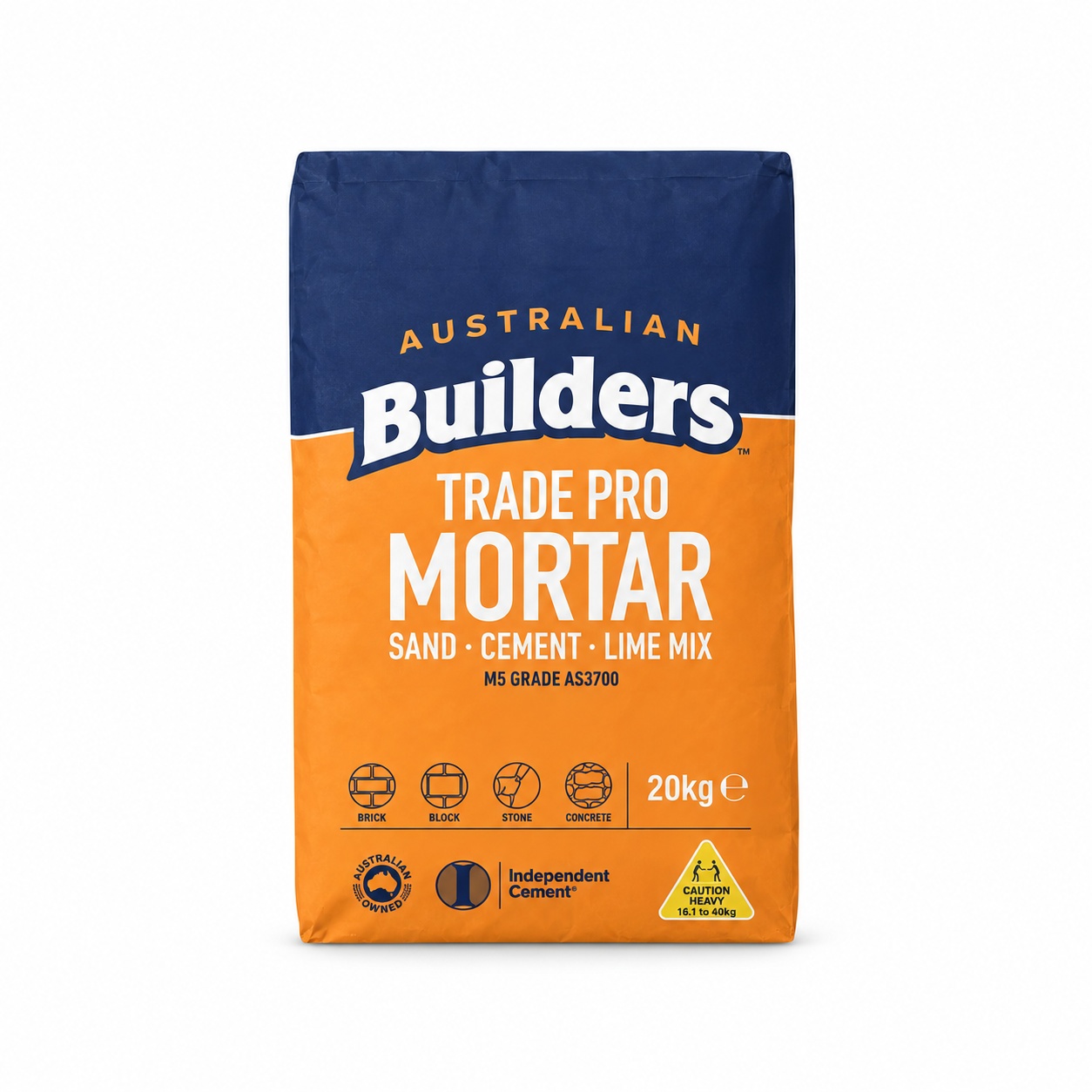 Australian Builders Trade Pro Mortar 20kg bag, front view