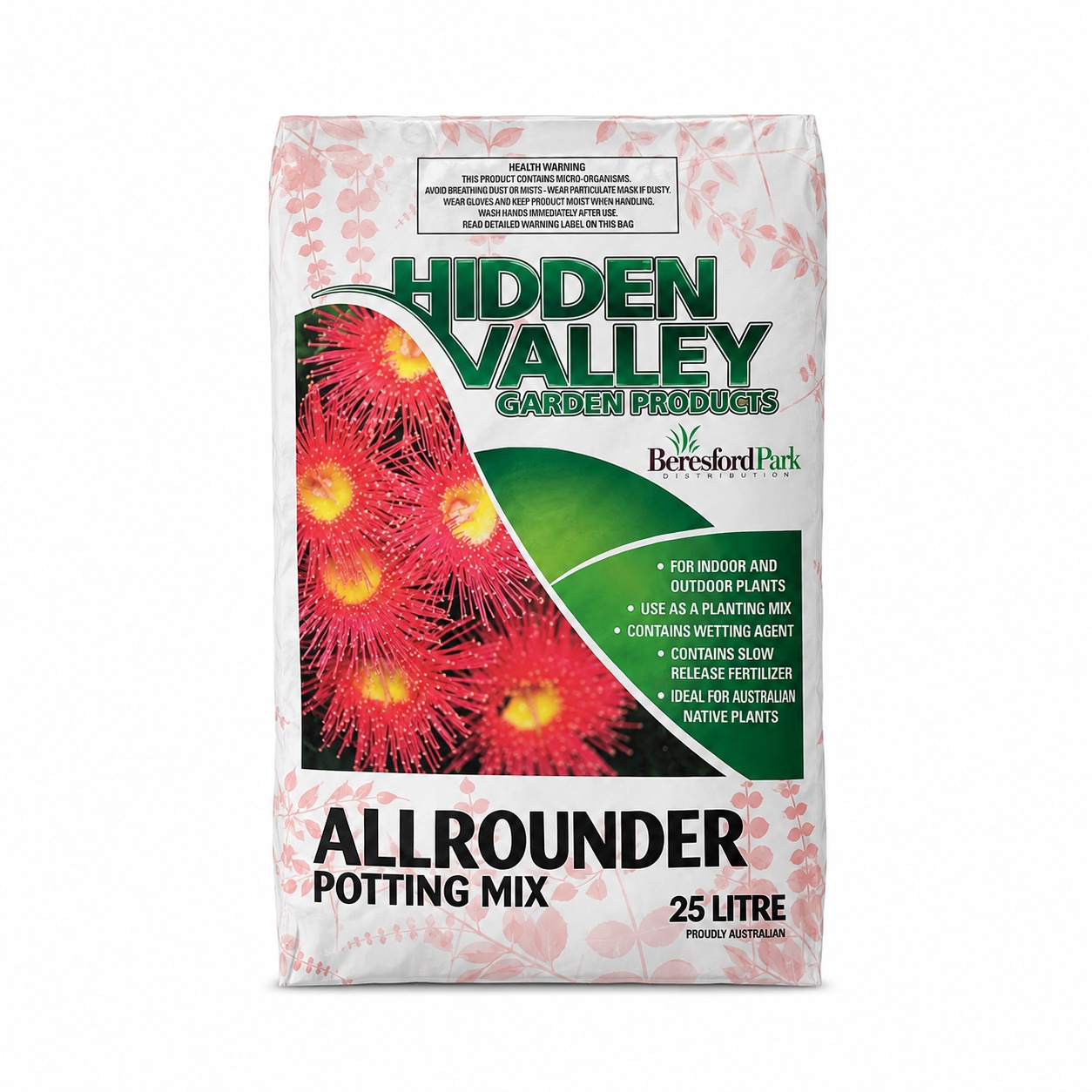 Hidden Valley Allrounder Potting Mix 25 litre bag, front view
